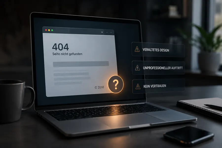 Kein Vertrauen — Website wirkt veraltet